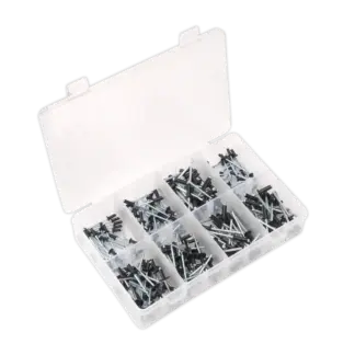 Black Anodised Rivet Assortment 200pc [AB074BR]