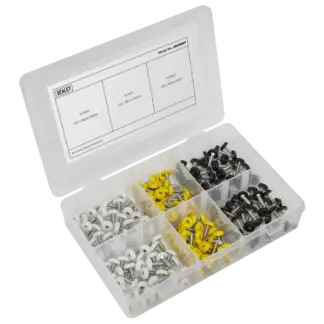 Numberplate Screw Assortment 4.8mm x 18mm 195pc - Plastic Enclosed Head [AB195NP]