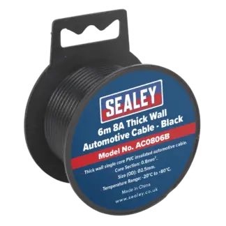 8A Thick Wall Automotive Cable 6m - Black [AC0806B]