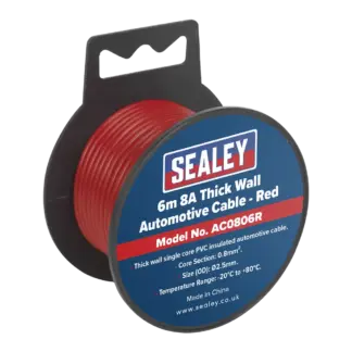 8A Thick Wall Automotive Cable 6m - Red [AC0806R]