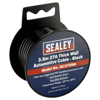 27A Thick Wall Automotive Cable 2.5m - Black [AC2725B]