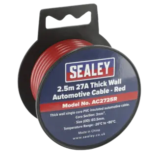 27A Thick Wall Automotive Cable 2.5m - Red [AC2725R]