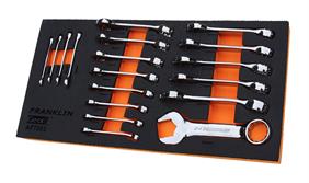 Franklin 18pce Gear F Grip 4+ Stubby Comb Spanner Master Set6 - 24mm