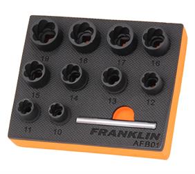 Franklin XF 10 pce Impact Bolt Extractor Set 3/8" dr
