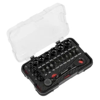 Premier Black Go-Through Lock-On™ Low Profile Socket & Bit Set 1/4"Sq Drive 31pc [AK2112]