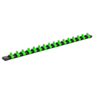 Premier Socket Retaining Rail with 16 Clips 1/4"Sq Drive - Hi-Vis Green [AK27052HV]