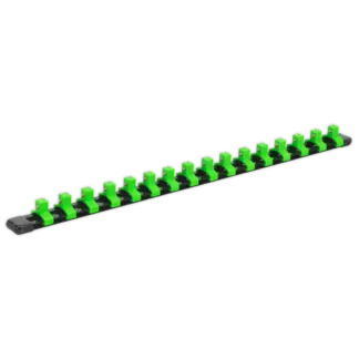 Premier Socket Retaining Rail with 16 Clips 3/8"Sq Drive - Hi-Vis Green [AK27053HV]