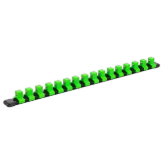 Premier Socket Retaining Rail with 16 Clips 1/2"Sq Drive - Hi-Vis Green [AK27054HV]