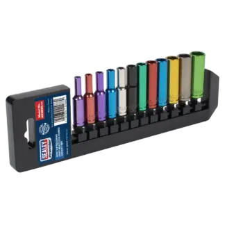 Premier Deep Multi-Coloured Socket Set 1/4"Sq Drive 12pc [AK282D]