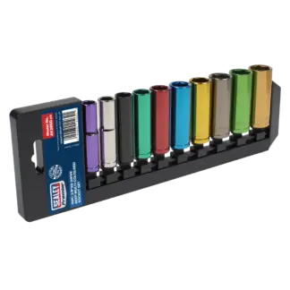 Premier Deep Multi-Coloured Socket Set 3/8"Sq Drive 10pc [AK285D]