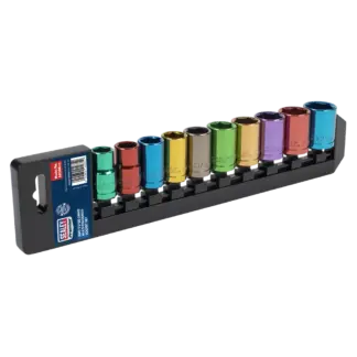 Premier Multi-Coloured Socket Set 1/2"Sq Drive 10pc [AK288]