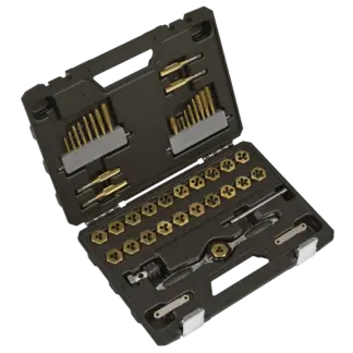 Premier Metric & Imperial Titanium Coated Hexagonal Tap & Die Set 46pc [AK3046]