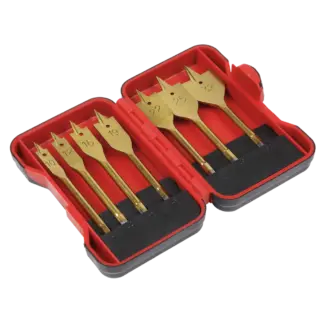 Titanium Coated Flat Wood Drill Bit Set 7pc [AK3707FW]