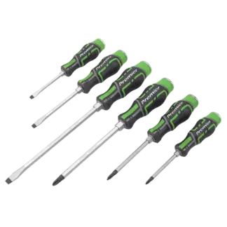 Premier Hammer-Thru Screwdriver Set 6pc - Hi-Vis Green [AK4940HV]