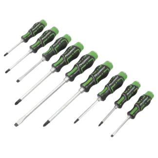 Premier Hammer-Thru Screwdriver Set 9pc - Hi-Vis Green [AK4941HV]
