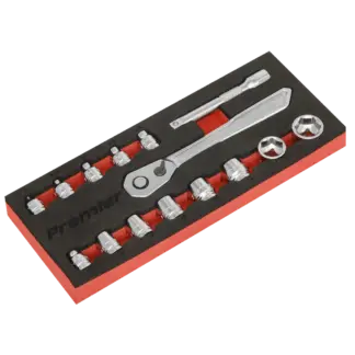 Premier Platinum Low Profile Socket Set 1/4"Sq Drive 15pc [AK5783]