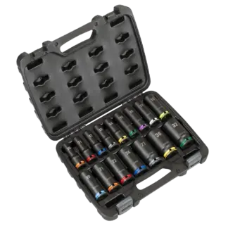 Lock-On™ Deep Impact Socket Set 1/2"Sq Drive 16pc [AK58170M]