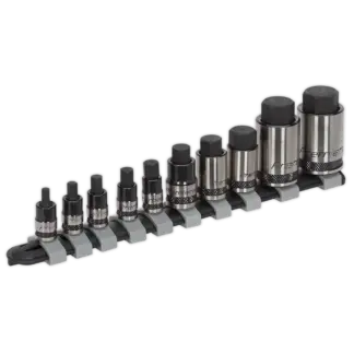 Premier Black Stubby Hex Socket Bit Set 1/4", 3/8" & 1/2"Sq Drive 10pc [AK6229B]