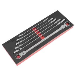 Premier Extra-Long Flexi-Head Double End Ratchet Ring Spanner Set 6pc [AK63832]