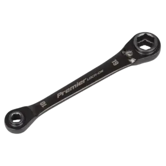 Premier Black 4-in-1 Reversible Lock-On™ Ratchet Ring Spanner [AK63923]