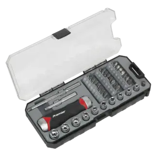 Premier Fine Tooth Ratchet Screwdriver Socket & Bit Set 38pc [AK64905]