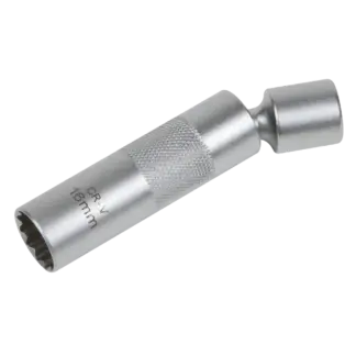 Spark Plug Socket with Universal Joint 3/8"Sq Drive 12-Point 16mm [AK6571]