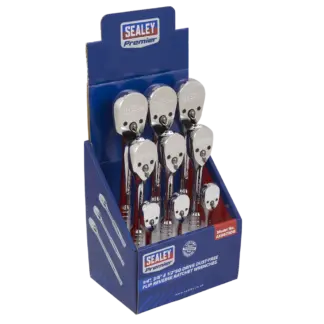Premier Pear-Head Ratchet Wrenches with Flip Reverse 1/4", 3/8" & 1/2"Sq Drive - Display Box of 9 [AK6672DB]