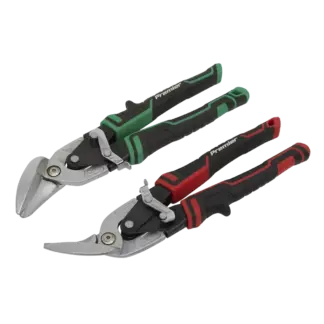 Premier High Leverage Offset Aviation Tin Snip Set 2pc [AK69072]