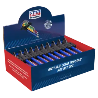 Anti-Slip Long TRX-Star* Key Set 9pc - Display Box of 10 [AK7193DB]