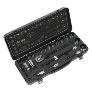 Premier Black Socket Set 1/2"Sq Drive 28pc [AK7972]