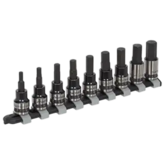 Premier Black Hex Key Socket Bit Set 3/8"Sq Drive 9pc [AK7986]