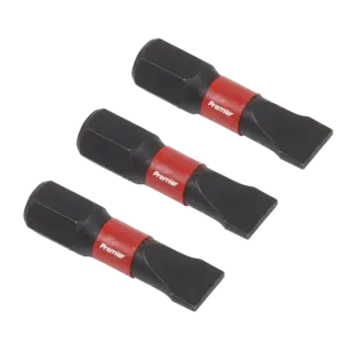 Premier Slotted Impact Power Tool Bits 6.5 x 25mm 3pc [AK8203]