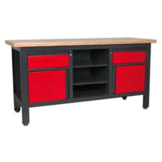 Workbench with 2 Drawers, 2 Cupboards & Open Storage [AP1905A]