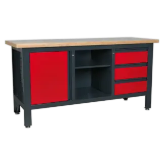 Workbench with 3 Drawers, 1 Cupboard & Open Storage [AP1905B]