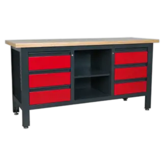 Workbench with 6 Drawers & Open Storage [AP1905D]