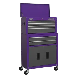 American PRO® Topchest & Rollcab Combination 6 Drawer - Purple/Grey [AP2200BBCP]