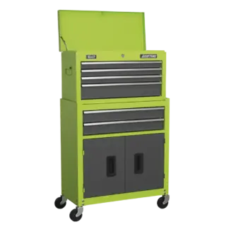 American PRO® Topchest & Rollcab Combination 6 Drawer - Green/Grey [AP2200BBHV]