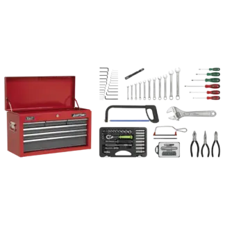 American PRO® Topchest 6 Drawer with 98pc Tool Kit - Red/Grey [AP2201BBCOMBO]
