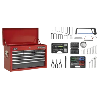 American PRO® Topchest 9 Drawer with 205pc Tool Kit - Red/Grey [AP22509BBCOMB]