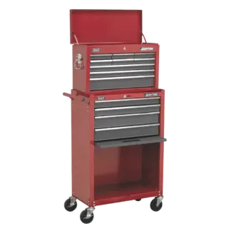 American PRO® Topchest & Rollcab Combination 13 Drawer - Red/Grey [AP22513BB]