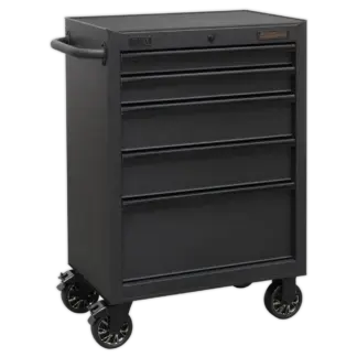 Superline PRO® Black Edition Rollcab with 5 Soft Close Drawers 680mm [AP2705BE]