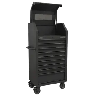 Superline PRO® Black Edition Tower Cabinet with 9 Soft Close Drawers & Power Bar 690mm [AP2709BE]