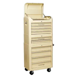 Premier™ Retro Style Topchest, Mid-Box Tool Chest & Rollcab Combination 10 Drawer - Cream [AP28COMBO2]