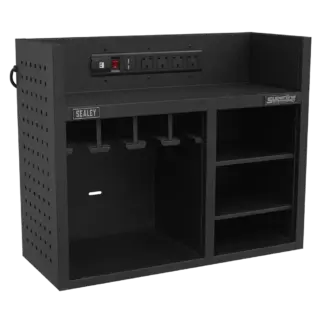 Superline PRO® Power Tool Storage Rack with Power Bar [AP30SRBE]