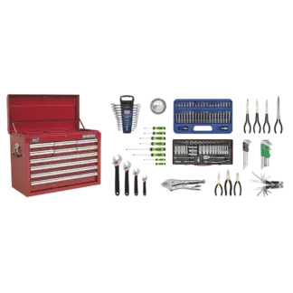 Superline PRO® Topchest 10 Drawer with 139pc Tool Kit - Red [AP33109COMBO]