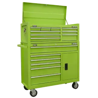 American PRO® Topchest & Rollcab Combination 15 Drawer - Green [AP41STACKHV]