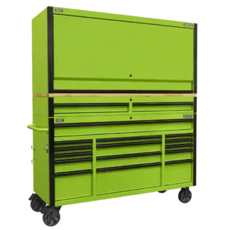 Superline PRO® Black Edition Mobile Trolley with Wooden Worktop, Hutch & 2 Drawer Riser 15 Drawer 1549mm [AP6115BECOMBO1]
