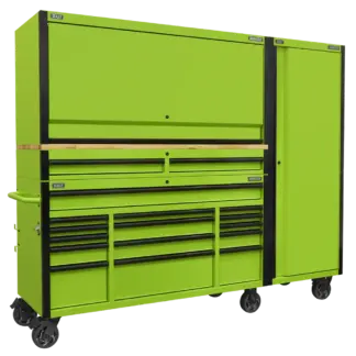 Superline PRO® Black Edition Mobile Trolley with Wooden Worktop, Hutch, 2 Drawer Riser & Side Locker 15 Drawer 1549mm [AP6115BECOMBO2]