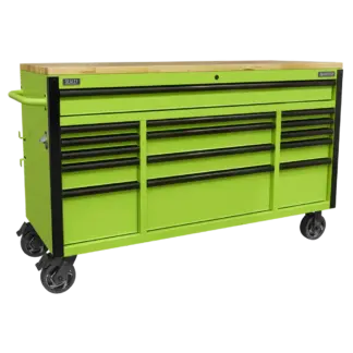Mobile Trolley with Wooden Worktop 15 Drawer 1549mm [AP6115BE]
