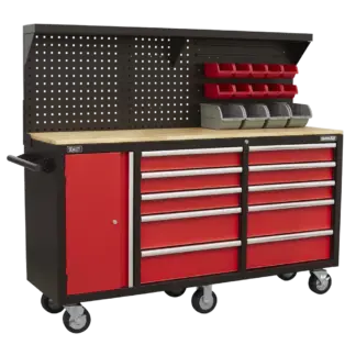 Superline PRO® Mobile Workstation with Backboard 10 Drawer [AP6310]
